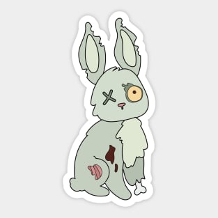 Zombie Rabbit Cartoon // Funny Halloween Zombie Sticker